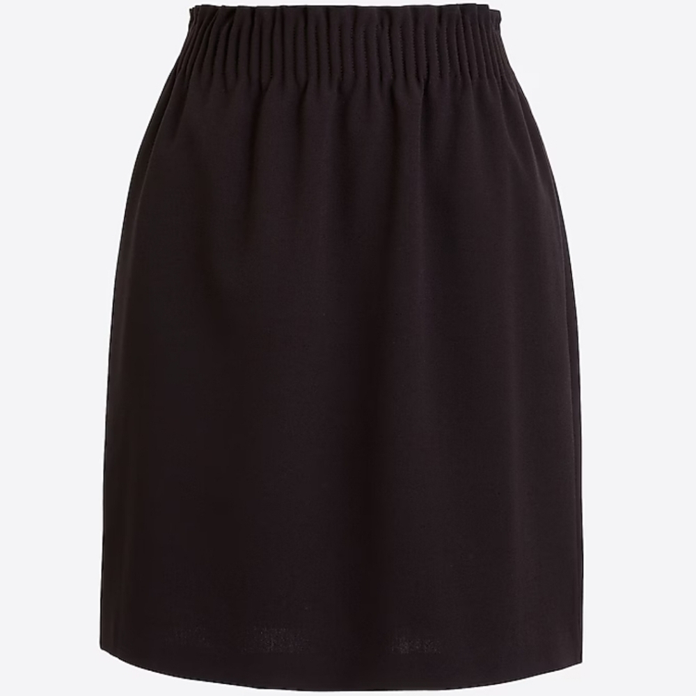 J. CREW SZ 2 linen black paperbag waist skirt WSK75